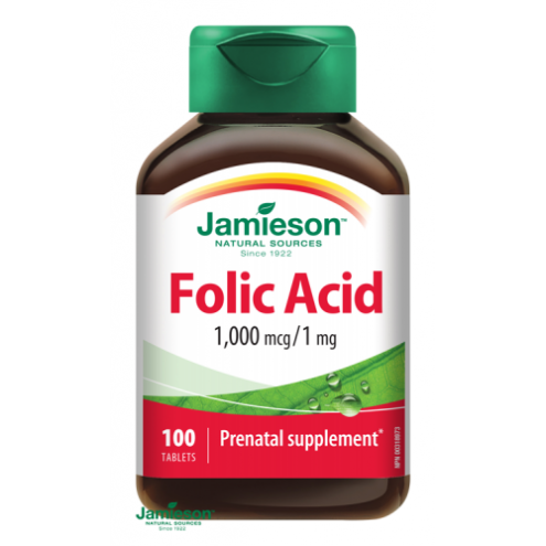 JAMIESON Folic Acid - Фолиевая кислота 1мг 100 таблеток